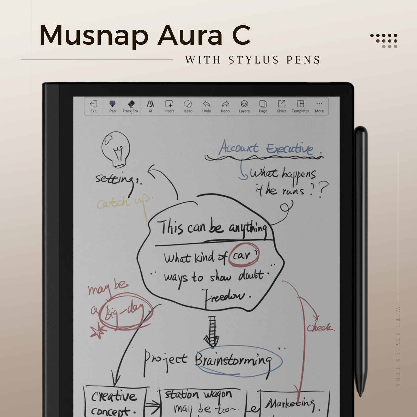 Aura C 10.3" E Ink Color Display Paper Tablet Supports 3rd-Party apps,8GB+128GB ePaper Notebook with Stylus Pen,2-in-1 Color ePaper Tablet & eBook Reader,Long Battery Life for Meetings&Reading