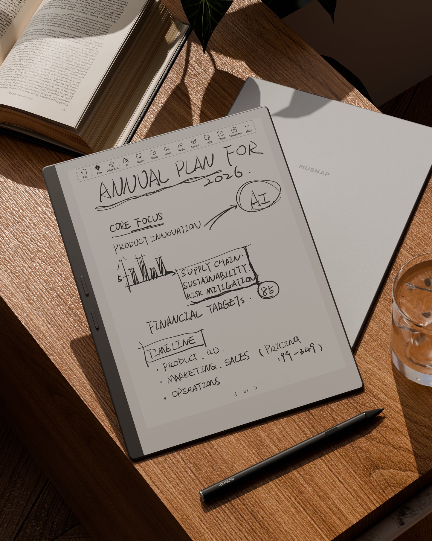 X 10.65" E Ink Paper Tablet | 8GB+128GB Ultra-Thin Flexible Screen ePaper Notebook with Stylus Pen | 2-in-1 ePaper Tablet & eBook Reader | Long Battery Life for Meetings, Study & Reading